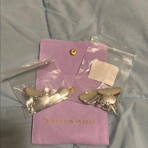 Melinda Maria Silver Earrings with Purple Pouch